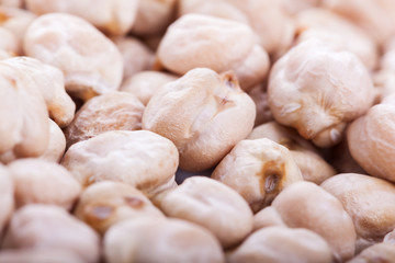 Dry chickpeas macro texture