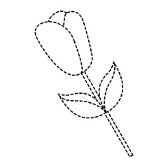 flower stem petal leaves natural spring image vector illustration