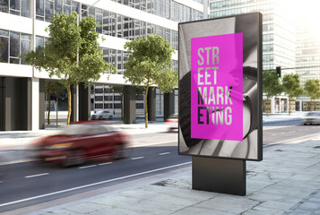 street marketing poster on the city