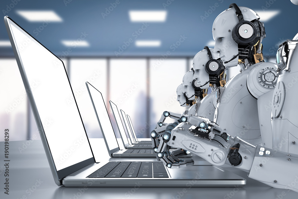 Poster robots call center