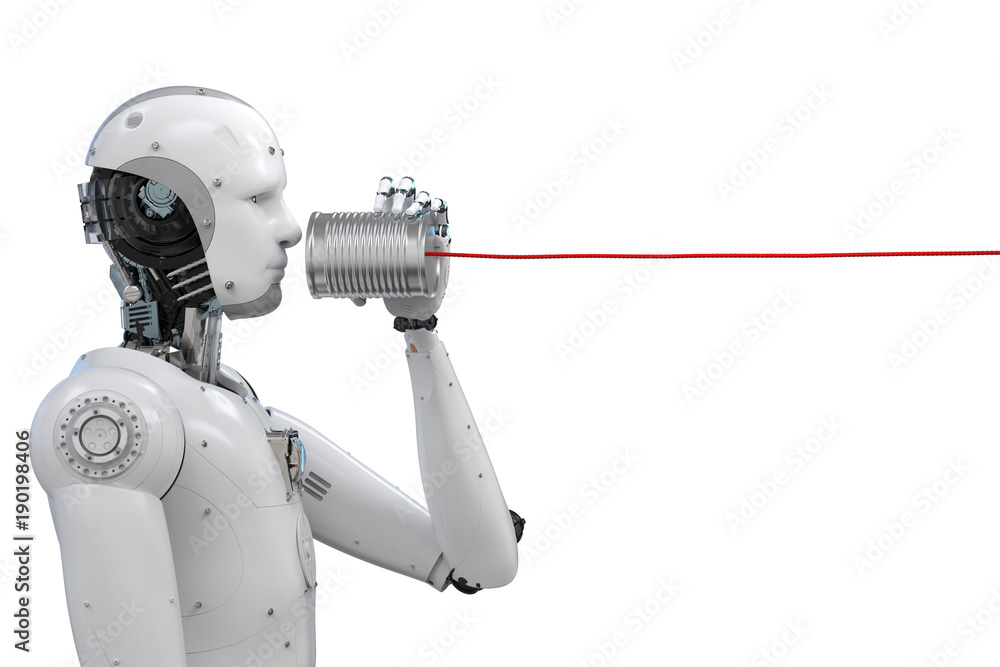 Poster robot with tin can