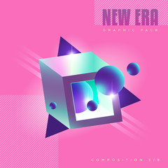 80' style abstract geometric composition / design for prints