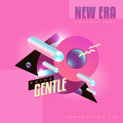 80' style abstract geometric composition / design for prints