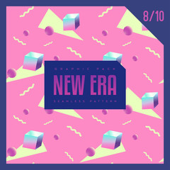 80' style abstract geometric seamless pattern