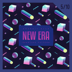 80' style abstract geometric seamless pattern