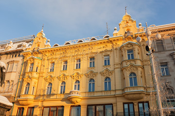 Fototapeta na wymiar old architecture of Zagreb. Croatia.