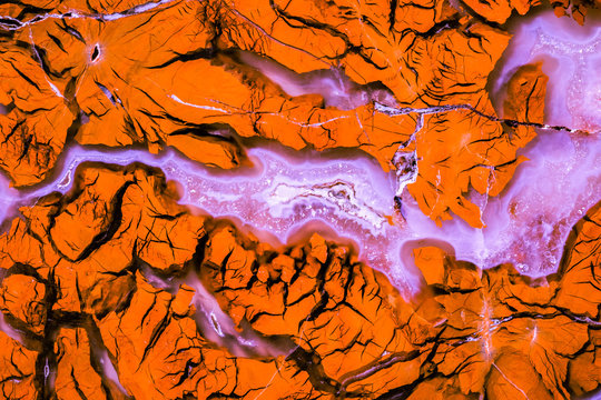 Mineral Design, Macro Closeup of Sliced Rock