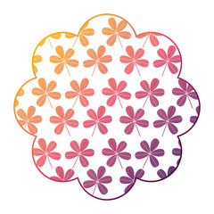 label floral pattern flower stem spring decoration vector illustration bright gradient color design