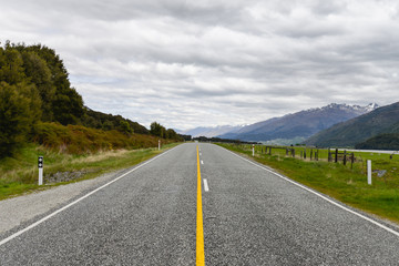 Fototapeta na wymiar Country highway Road in New Zealand Southland