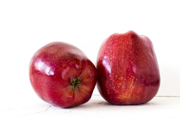 two Fresh red Apple on white background
