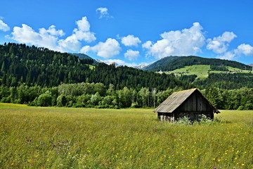Austrian Alps-hayloft by the Tassenbach