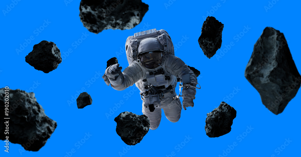 Leinwandbilder astronaut isolated on blue background 3d rendering elements of this image furnished by nasa