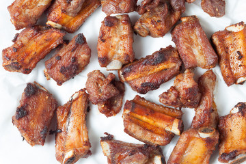 Top view of fried spare ribs