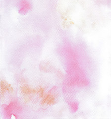 Watercolor abstract painting in pink, red colors.