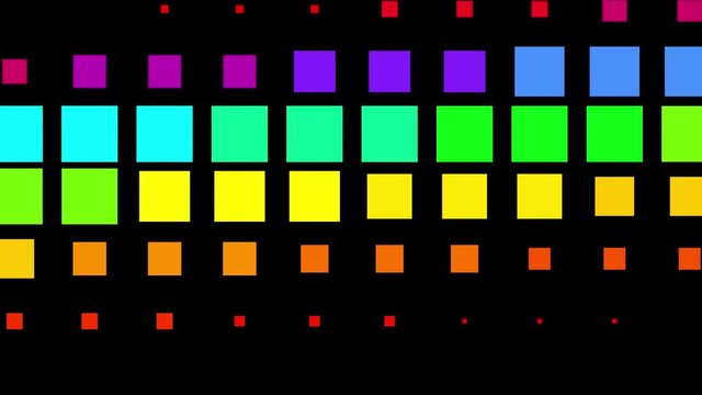 4k vj color square neon light array matrix scan background&cube grid big data database geometry modern shape backdrop.