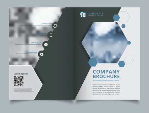 Brochure geometric hexagon layout design template, Annual report, Leaflet, Advertising, poster, Magazine, Business for background