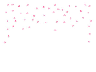 Rose Petals Elegant Vector Confetti. Spring Magic Cherry Blossom Background. Natural Cosmetics, Flying Rose Petals Confetti. Sakura Blossom Romance Wedding Decoration Valentines Day Love Showering