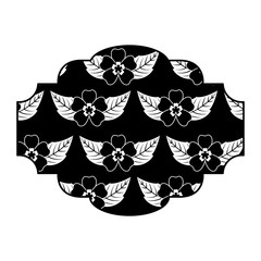 decorative label flowers pattern delicate seamless leaves vector illustration dark background