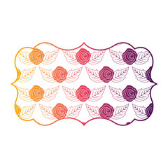 vintage label with delicate pattern seamless flower leaves vector illustration bright color gradient