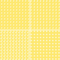 set of four floral patterns