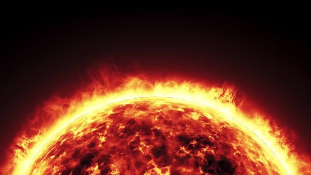 4K fiery solar plasma closeup