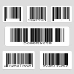 Set of barcodes isolated on a light background. Vector illustration.