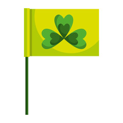 green flag with clover symbol vector illustration