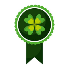 green rossette clover ornament medal vector illustration