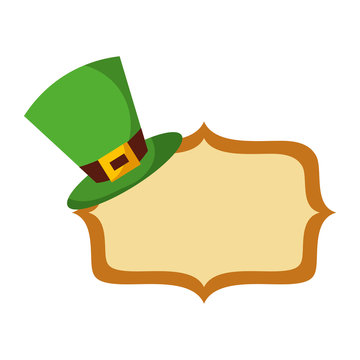 green hat and sing board empty vector illustration
