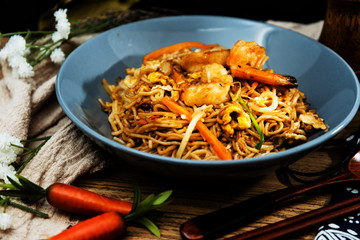 Tasty Vietnamese food  Bo bun rice vermicelli