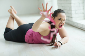 Fototapeta premium The woman with excess weight 