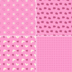 Vector heart pattern set. St Valentine design elements.