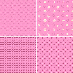 Vector heart pattern set. St Valentine design elements.