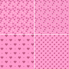 Vector heart pattern set. St Valentine design elements.
