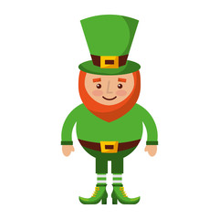 smiling leprechaun cartoon st patricks day character vector illustration