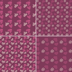 Vector heart pattern set. St Valentine design elements.