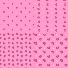 Vector heart pattern set. St Valentine design elements.