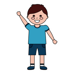 happy cartoon boy young character portrait vector illustration