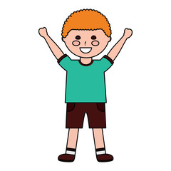 happy cartoon boy young character portrait vector illustration