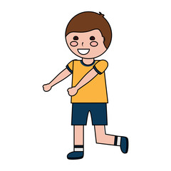 happy cartoon boy young character portrait vector illustration
