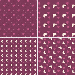 Vector heart pattern set. St Valentine design elements.