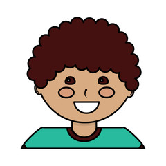 happy cute boy face young character vector illustration