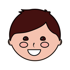 happy cute boy face young character vector illustration