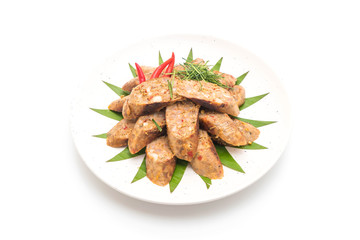 Notrhern Thai Spicy Sausage on white background