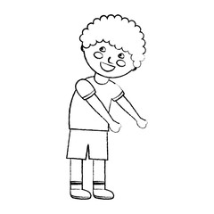 happy cartoon boy young character portrait vector illustration sketch design