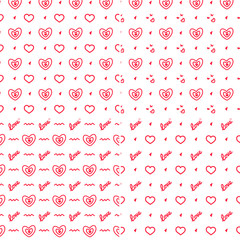 Vector heart pattern set. St Valentine design elements.