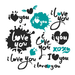 I Love You Calligraphy Lettering Set