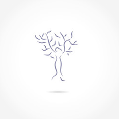 woman tree icon vector