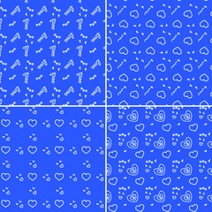 Vector heart pattern set. St Valentine design elements.