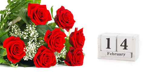 Fototapeta premium 14. Februar, Rote Rosen zum Valentinstag